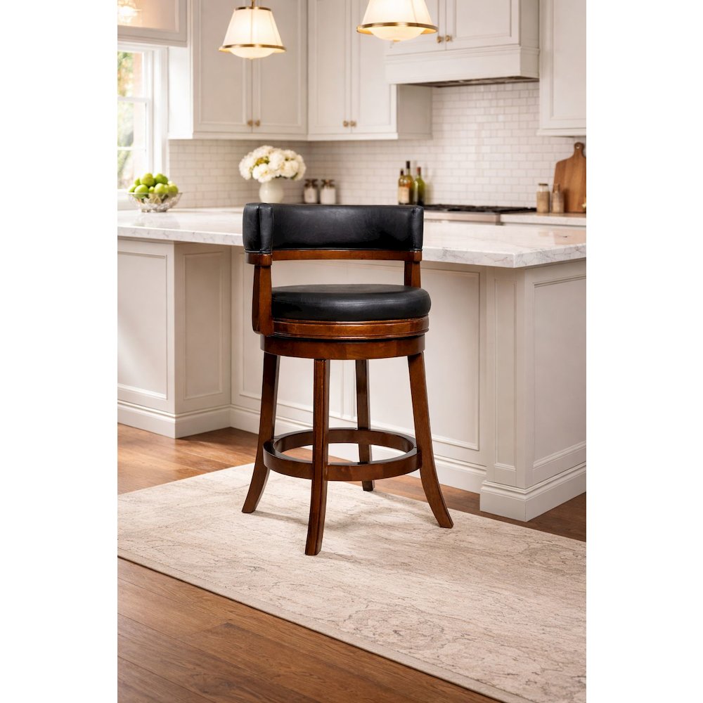 Balen Swivel Counter Stool - Cappuccino Finish. Picture 2