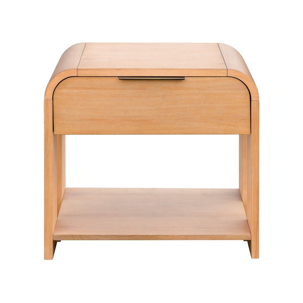 Modern One Drawer Waterfall Nightstand. Picture 3