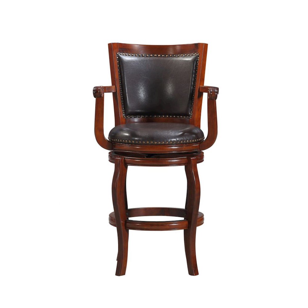 Jones Swivel Bar Stool - Brown/Cherry. Picture 4