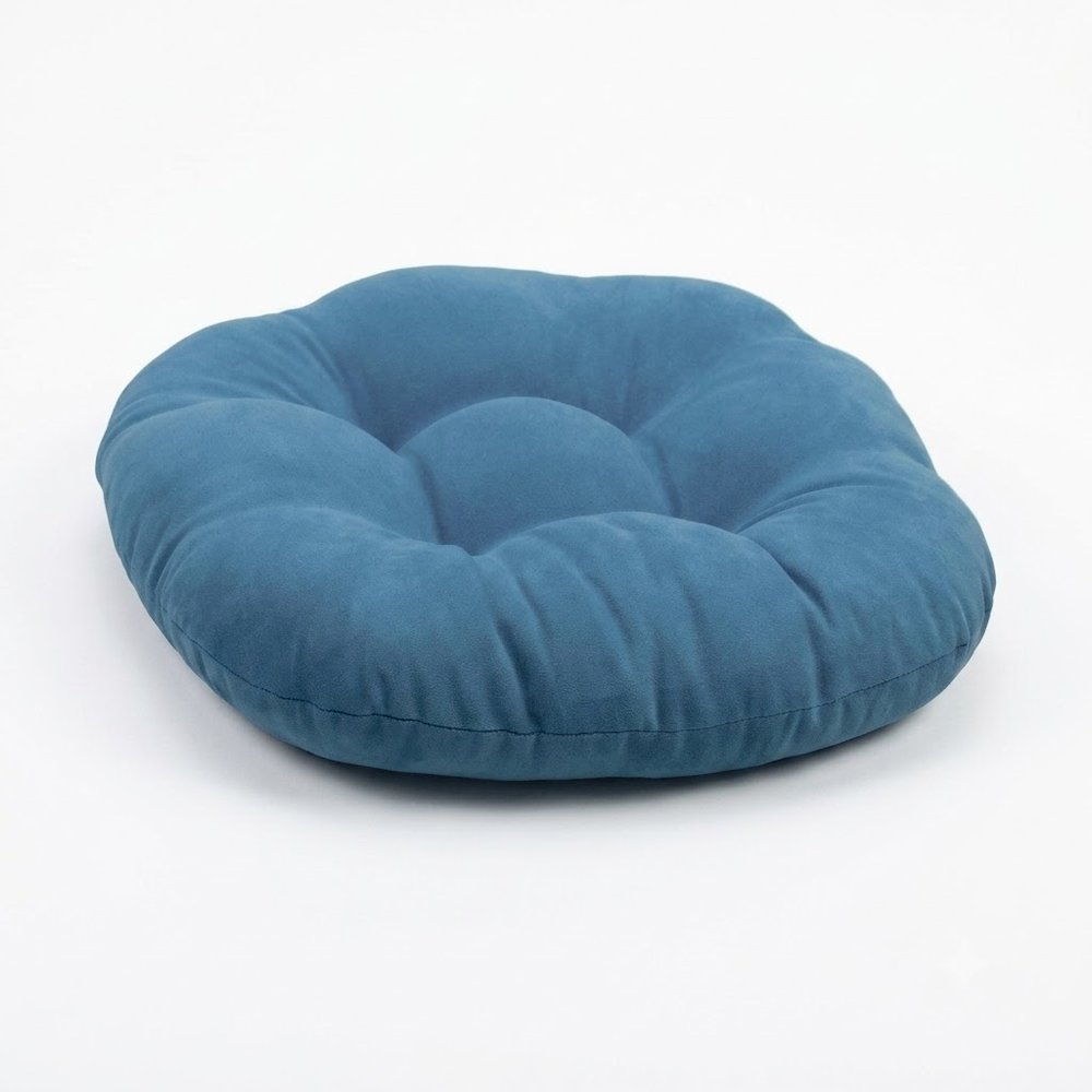 18-inch Round Solid Microsuede Tufted Footstool Cushion  93301-18IN-MS-TL. Picture 1