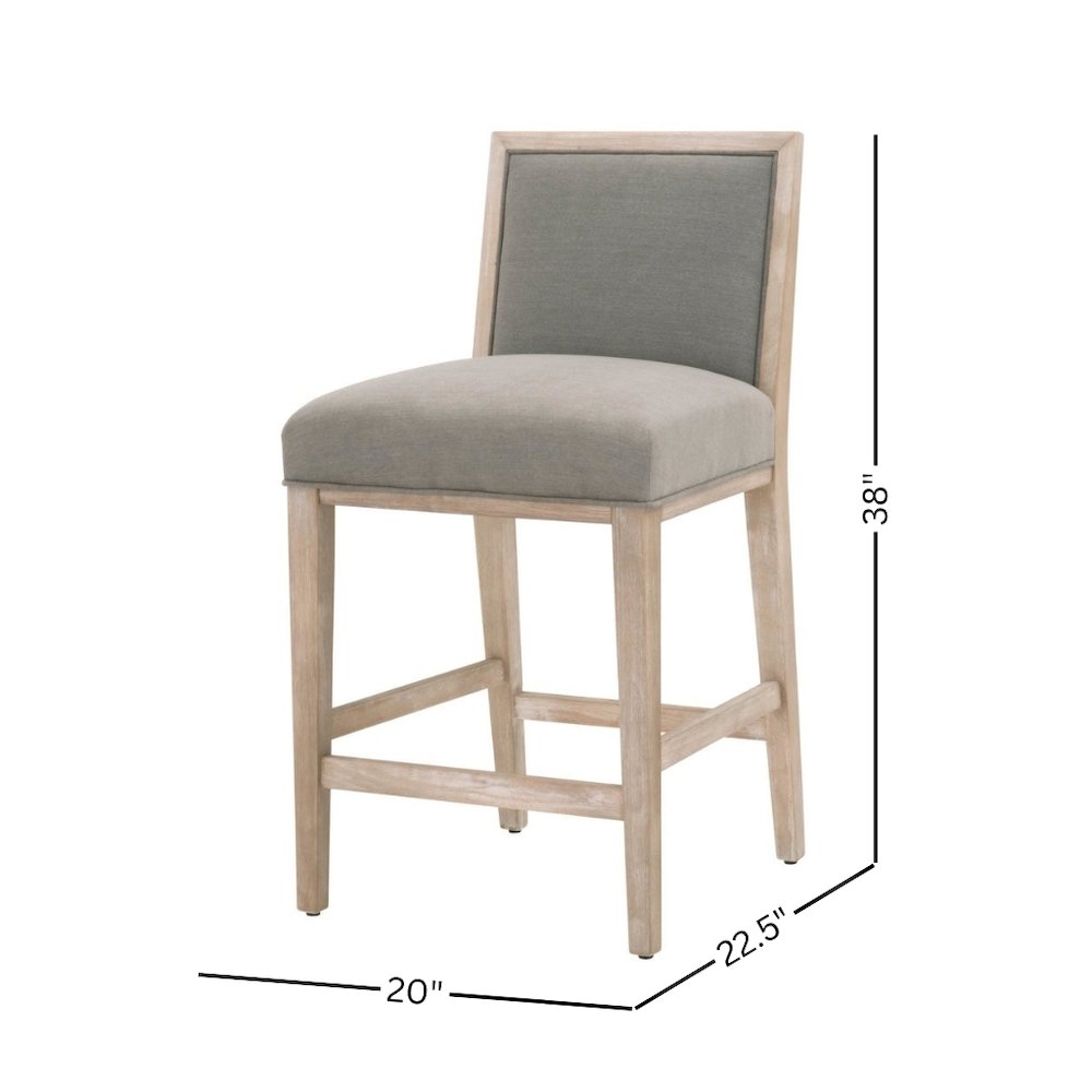 Gray Task Stool 2-Piece Set, Upholstered, Rubberwood Frame. Picture 12