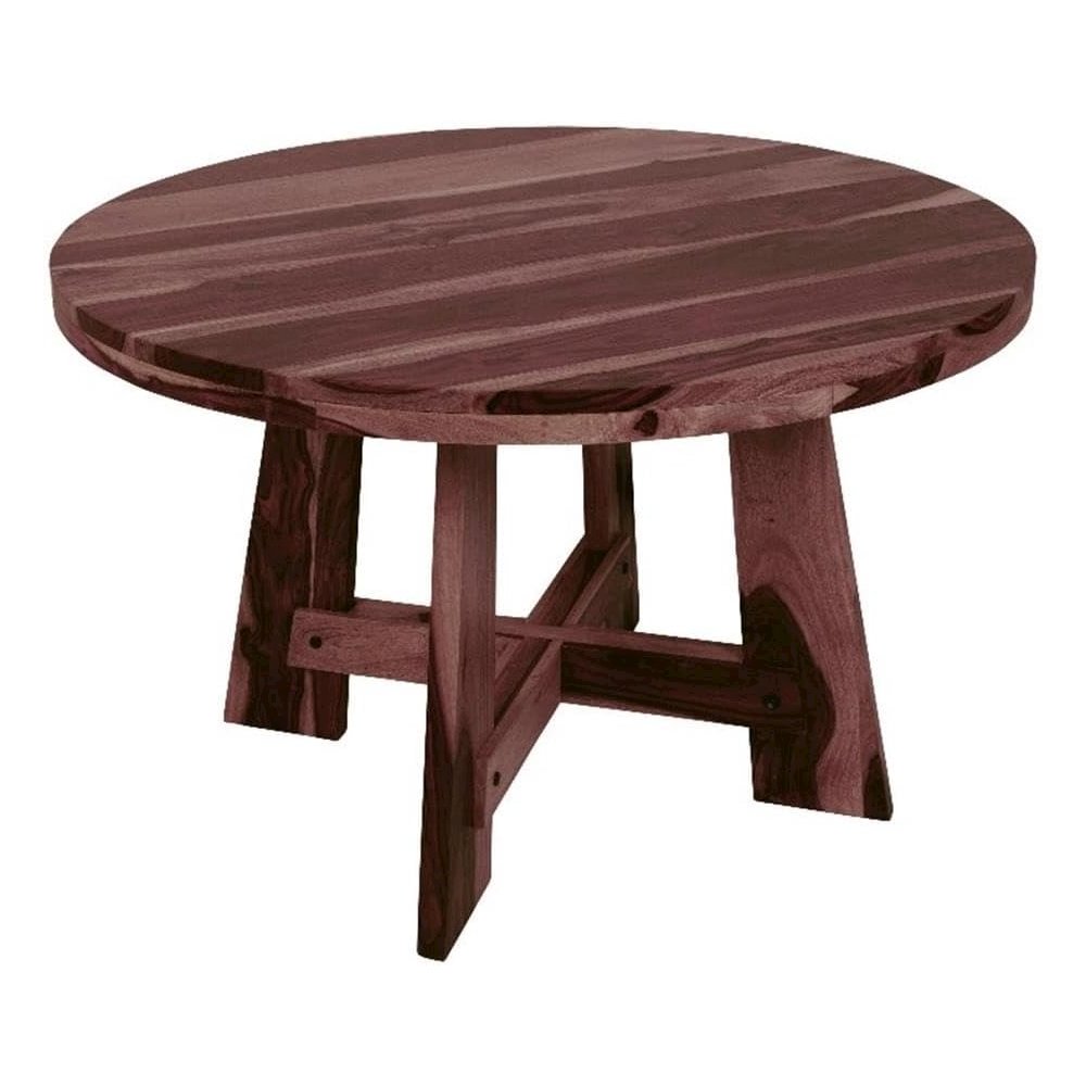 Kalispell Solid Sheesham Wood Dining Table, Brown. Picture 1