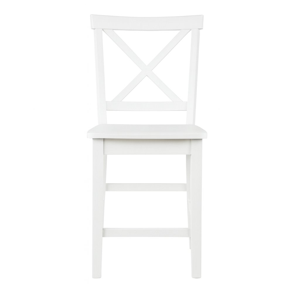 Eastern Tides Coastal Wire-Brushed Wood X-Back Counter Barstool (Set of 2). Picture 1