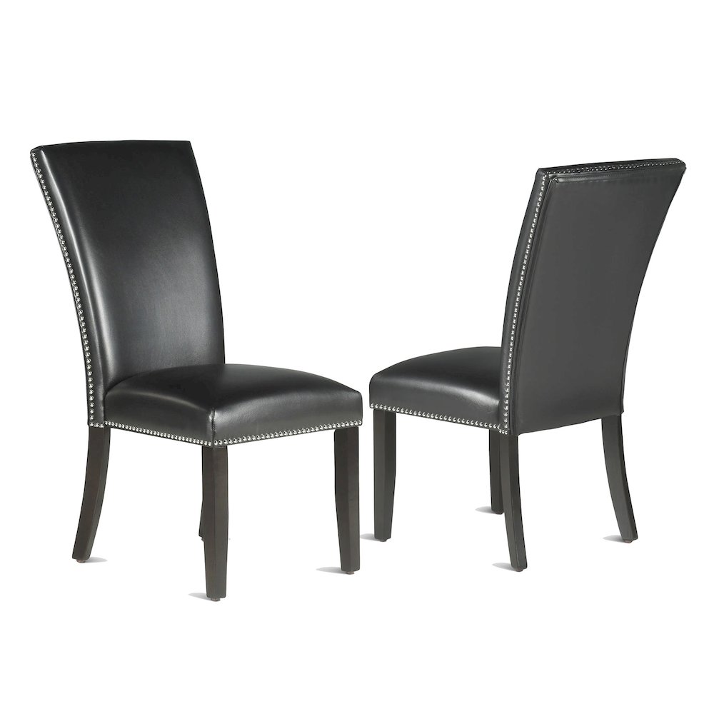 Finley Black PU Side Chair, Set of 2. Picture 1