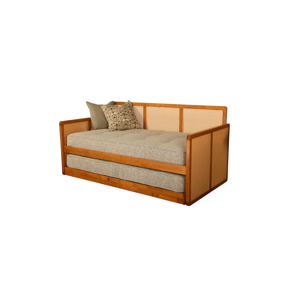Abaco Daybed-Pop Up-Honey Finish-Canton Gray Mattresses. Picture 1