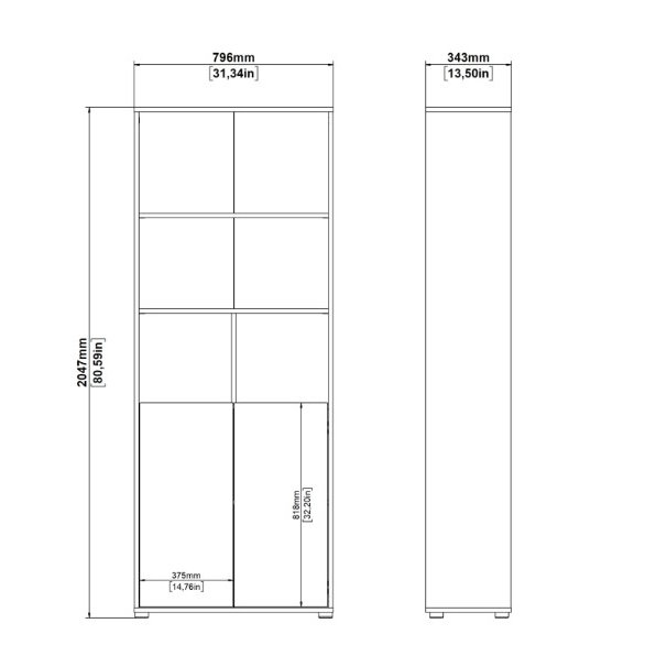 6 Shelf Boockase with 2 Doors, Home Office Storage. Picture 11