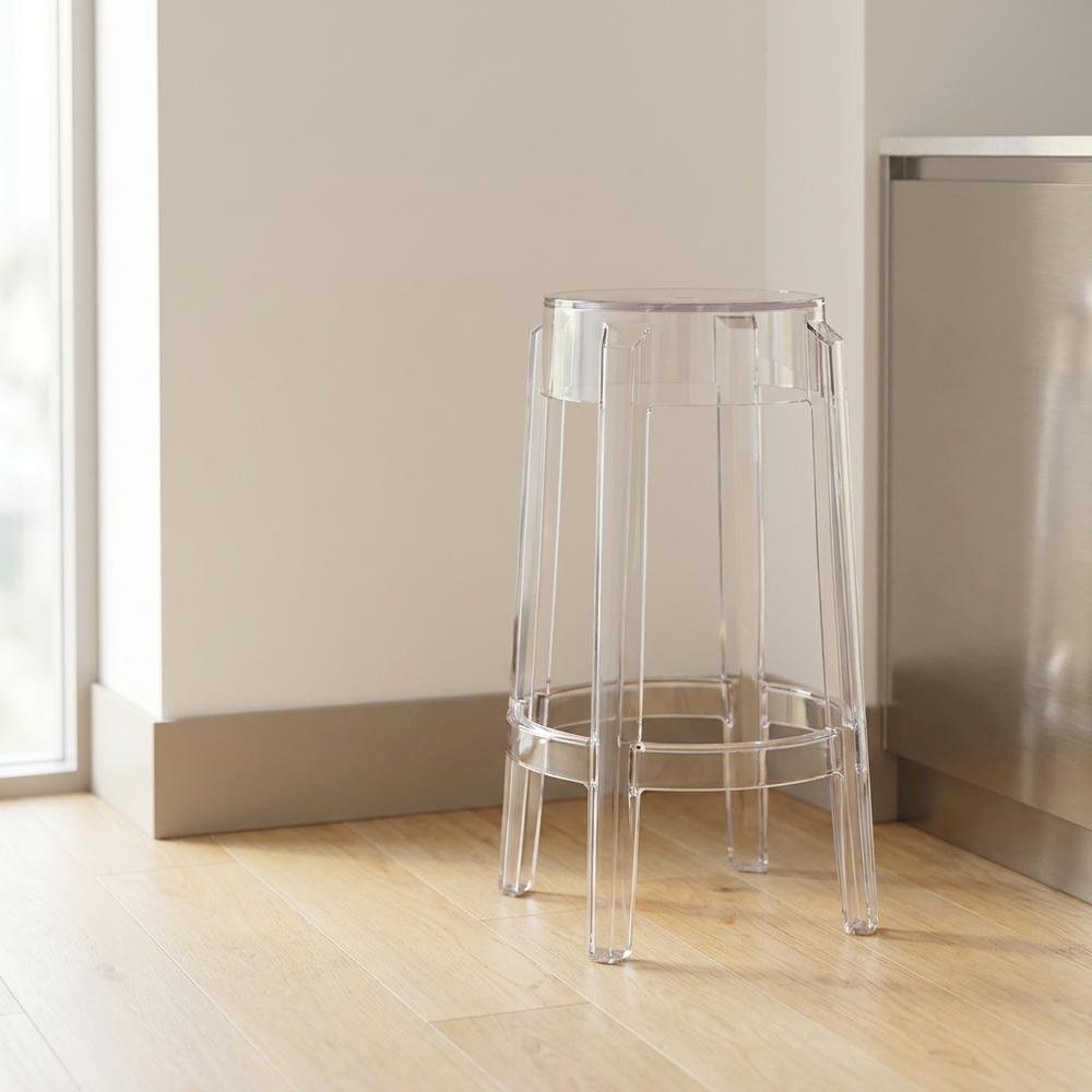 Acrylic Backless Counter Stool, Clear Color. Picture 2