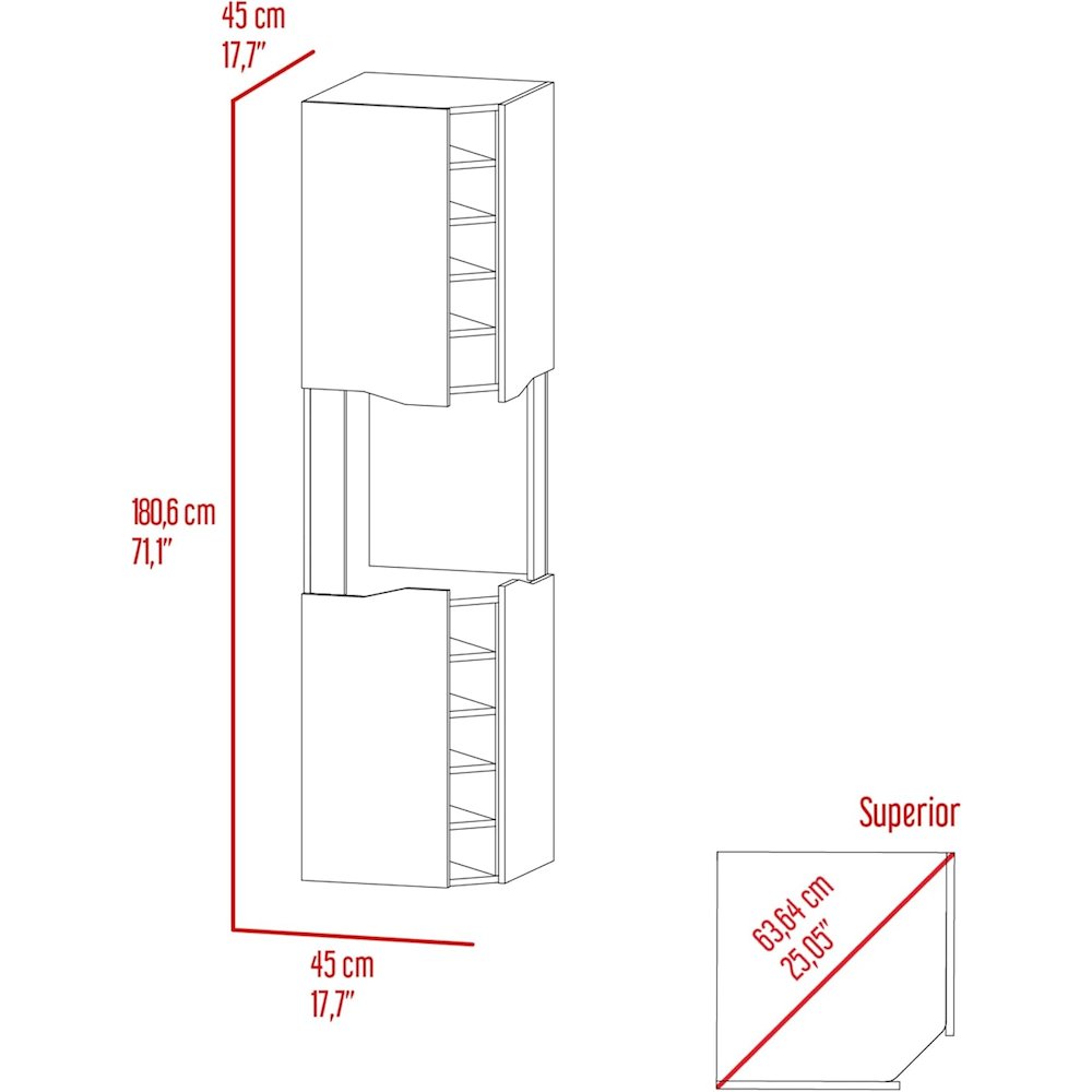 Obregon Corner Bar Cabinet Macadamia / Taupe MDF. Picture 5