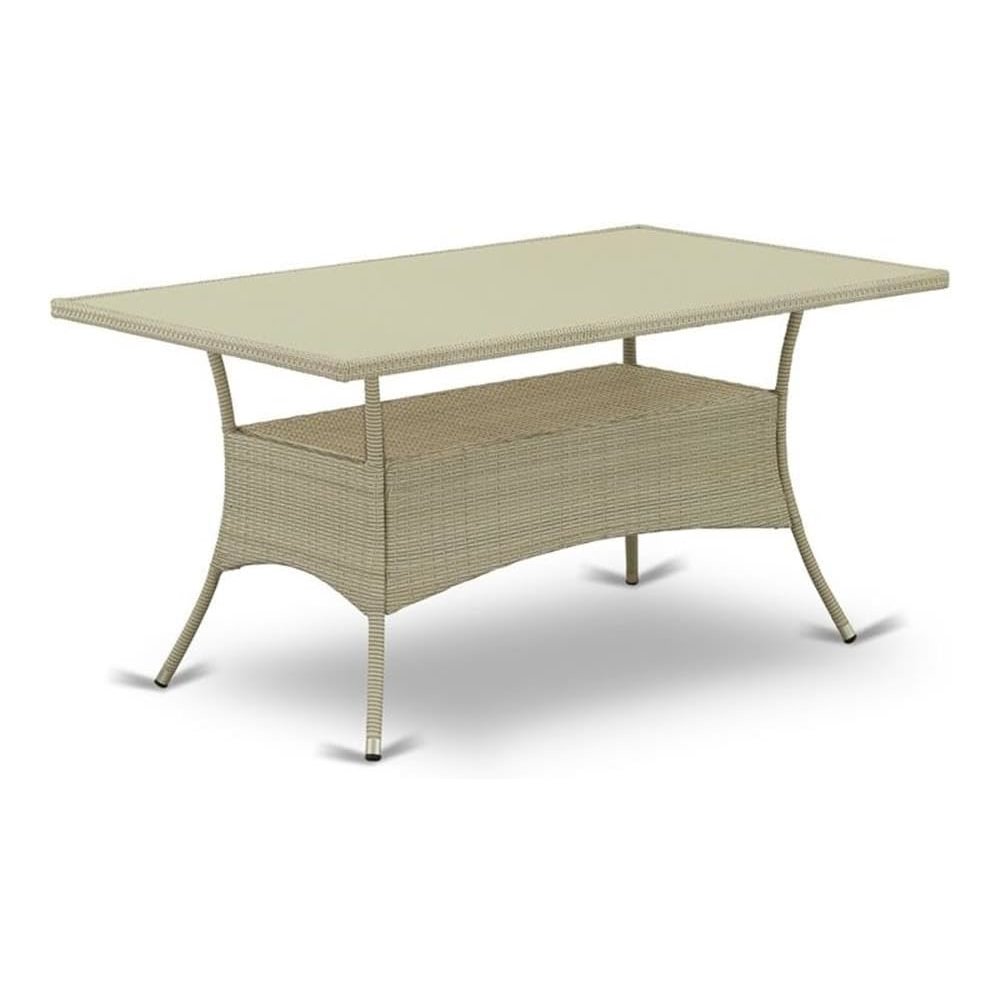 Wicker Patio Table Natural Linen, OSLTG03. Picture 1