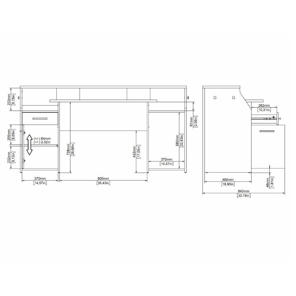 Function Plus Gaming Desk, Matt Grey. Picture 8