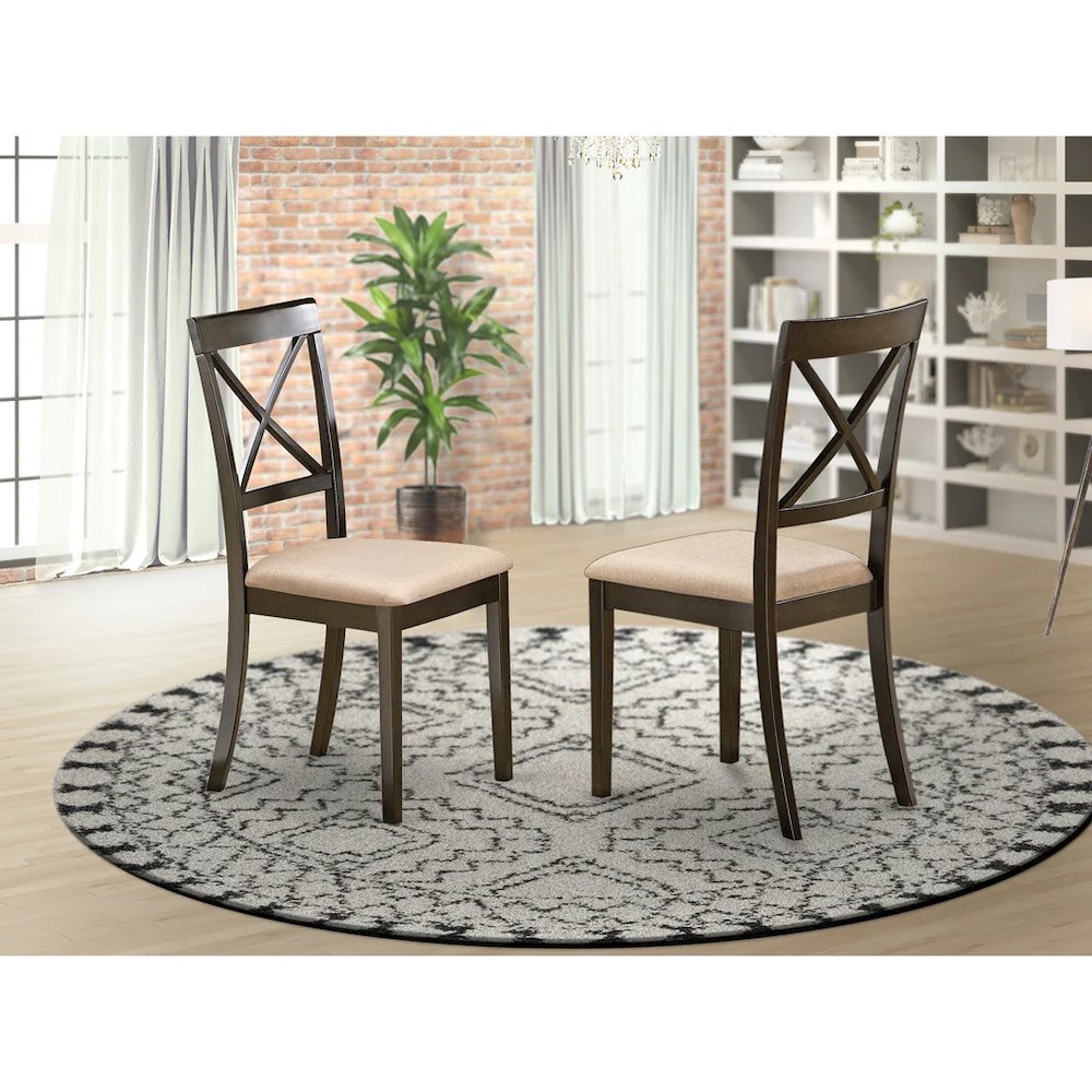 BOC-CAP-C Boston X-Back dining chair with Faux Leather Fabric Seat. Picture 2