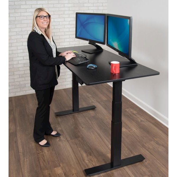 STANDE-60 60" Electric Standing Desk Black/Black. Picture 2