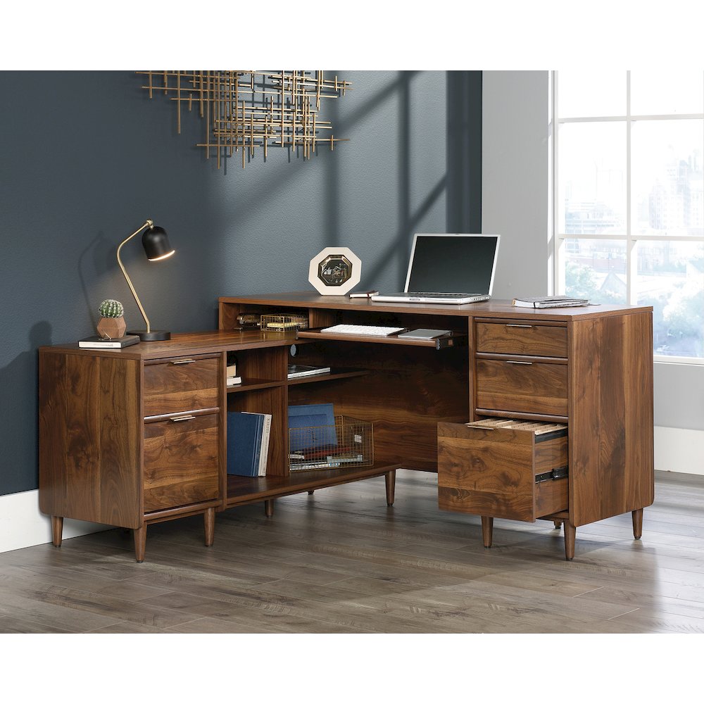 Clifford Place Commercial Office L Desk, Grand Walnut finish. Picture 2
