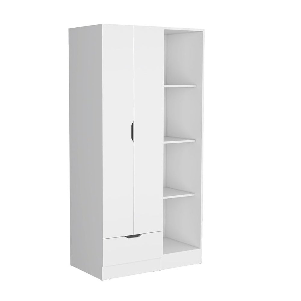 Memphis Wardrobe Armoire White MDF. Picture 2