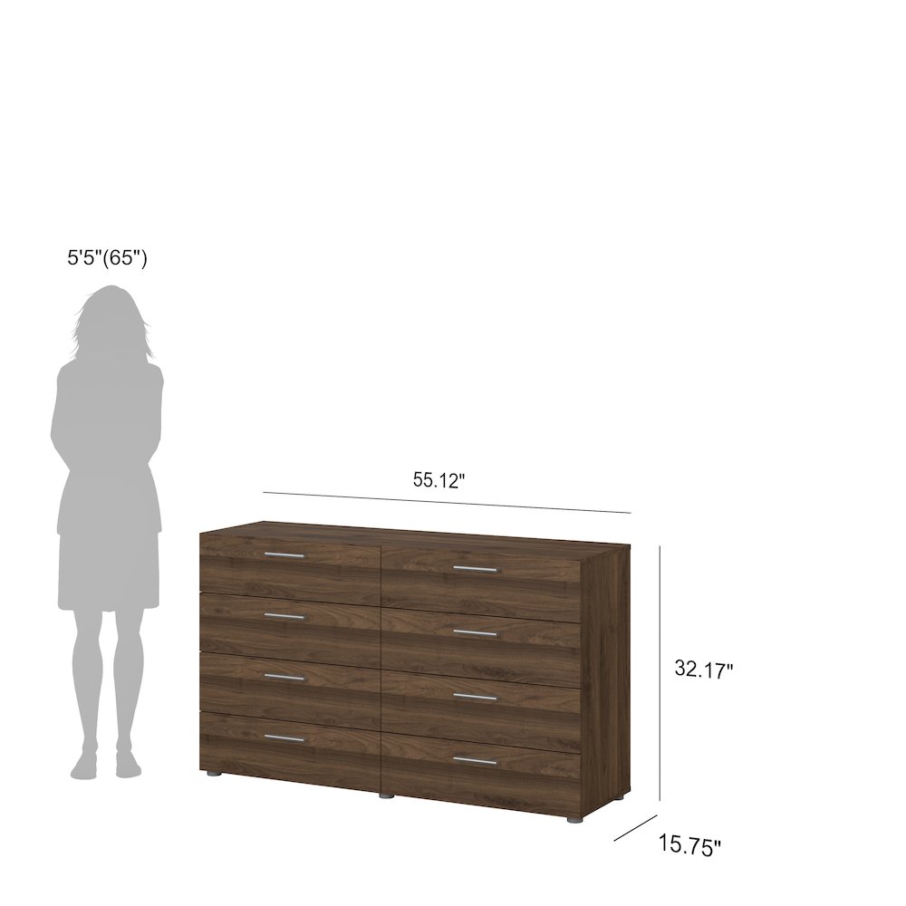 Austin 8 Drawer Double Dresser, Walnut. Picture 10