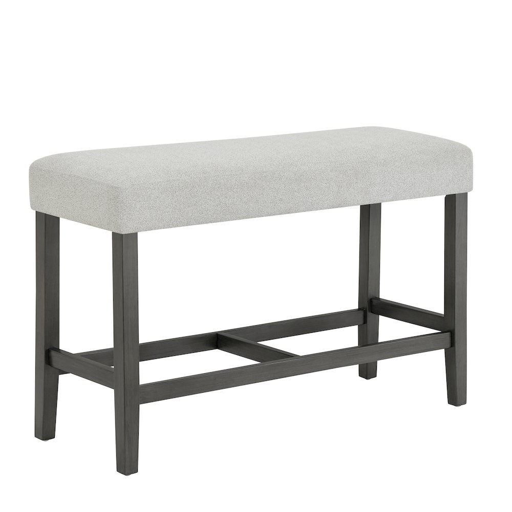 Selena 40" Light Gray Fabric Counter Height Bench with Wood Frame & Footrest. Picture 1
