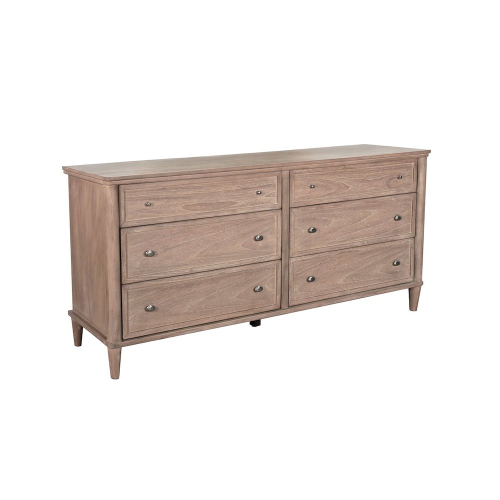 Transitional 6-Drawer Dresser with Mirror. Picture 2