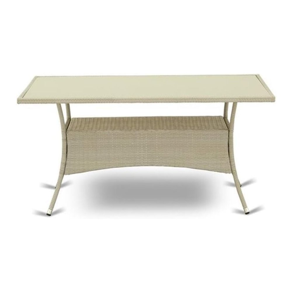 Wicker Patio Table Natural Linen, OSLTG03. Picture 3