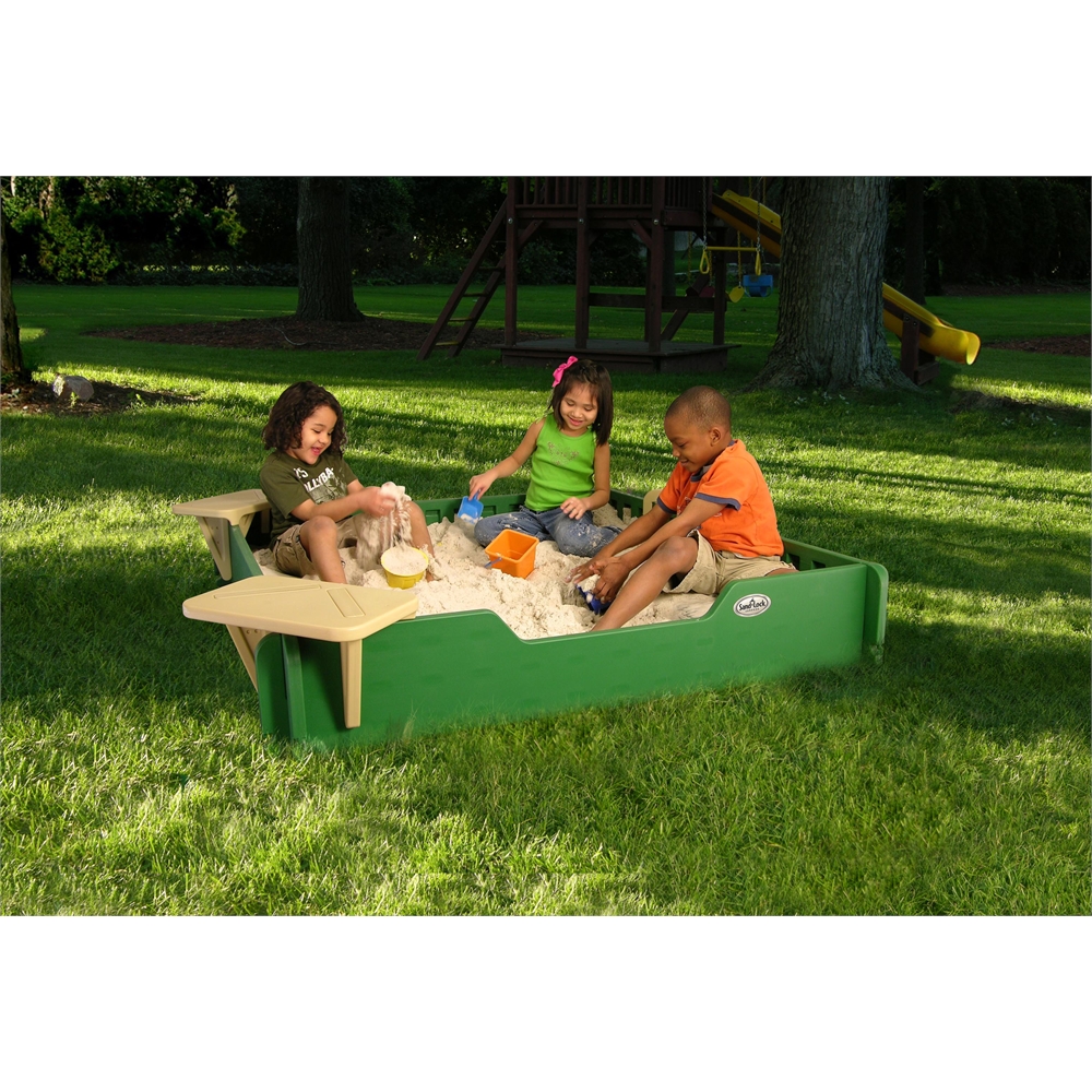 Sandbox 5'X5' with Seats and Cover included. Picture 3