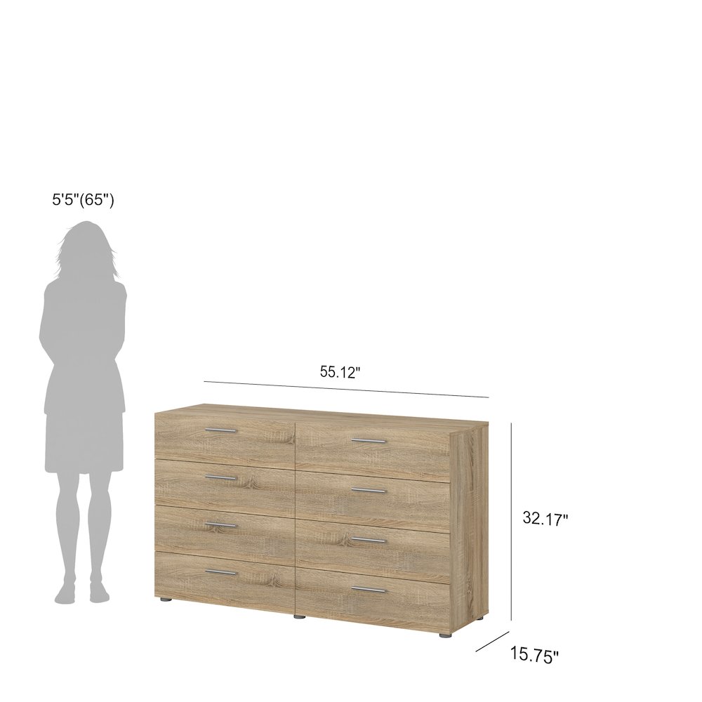 Austin 8 Drawer Double Dresser, Oak Structure. Picture 13