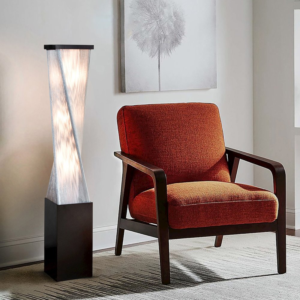 Torque Tall Base Accent Floor Lamp - 54", Espresso Wood finish. Picture 5