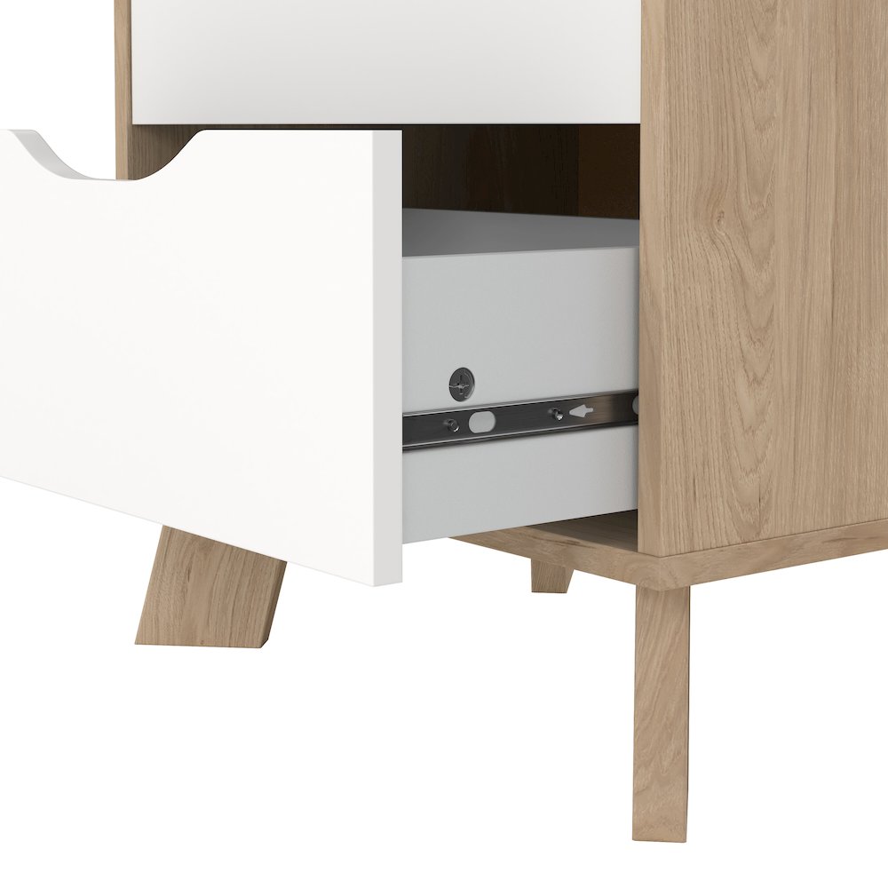 Ikast 2 Drawer Nightstand, Jackson Hickory/White. Picture 3