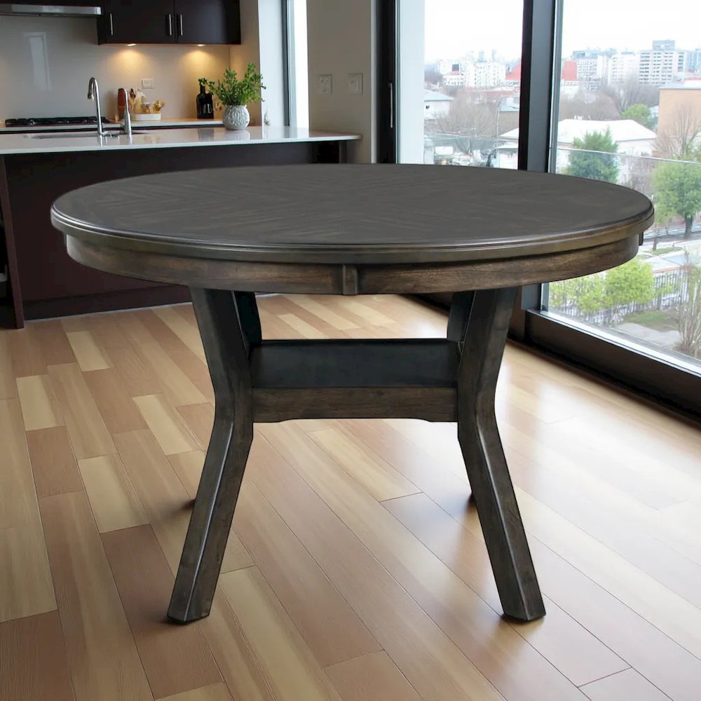 Walnut Acacia Wood Standard Height Dining Table. Picture 9