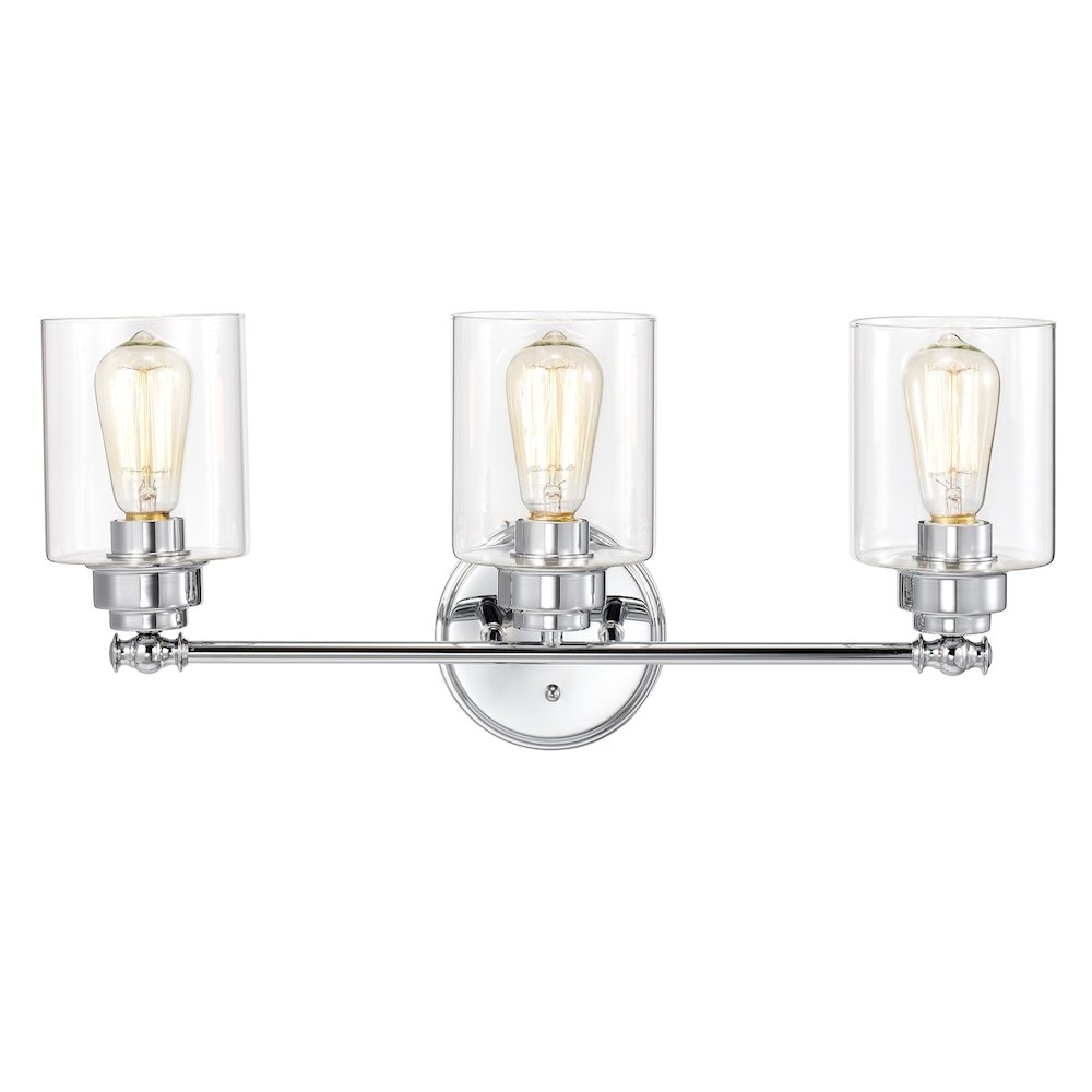 CHLOE Lighting KARSON Transitional 3 Light Chrome Bath Vanity Fixture 23" Wide. Picture 2