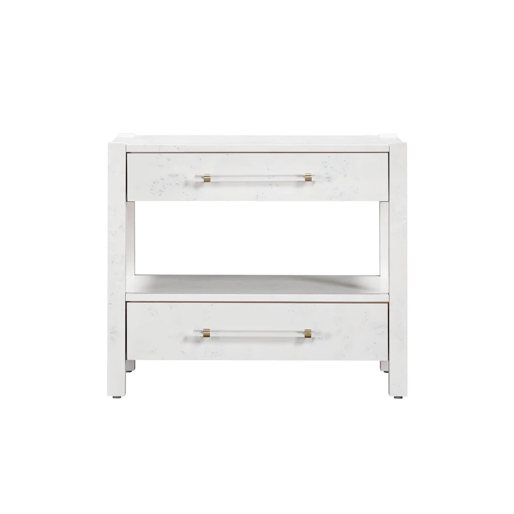 Brandyss White Burl Nightstand. Picture 2