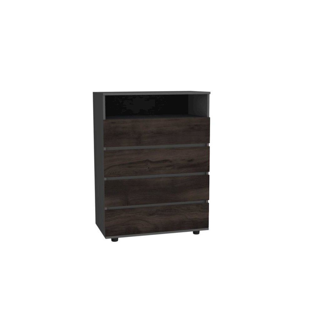 Alpine 4-Drawer Dresser With Spacious Storage And Modern Handles, Matt Grey. Picture 1