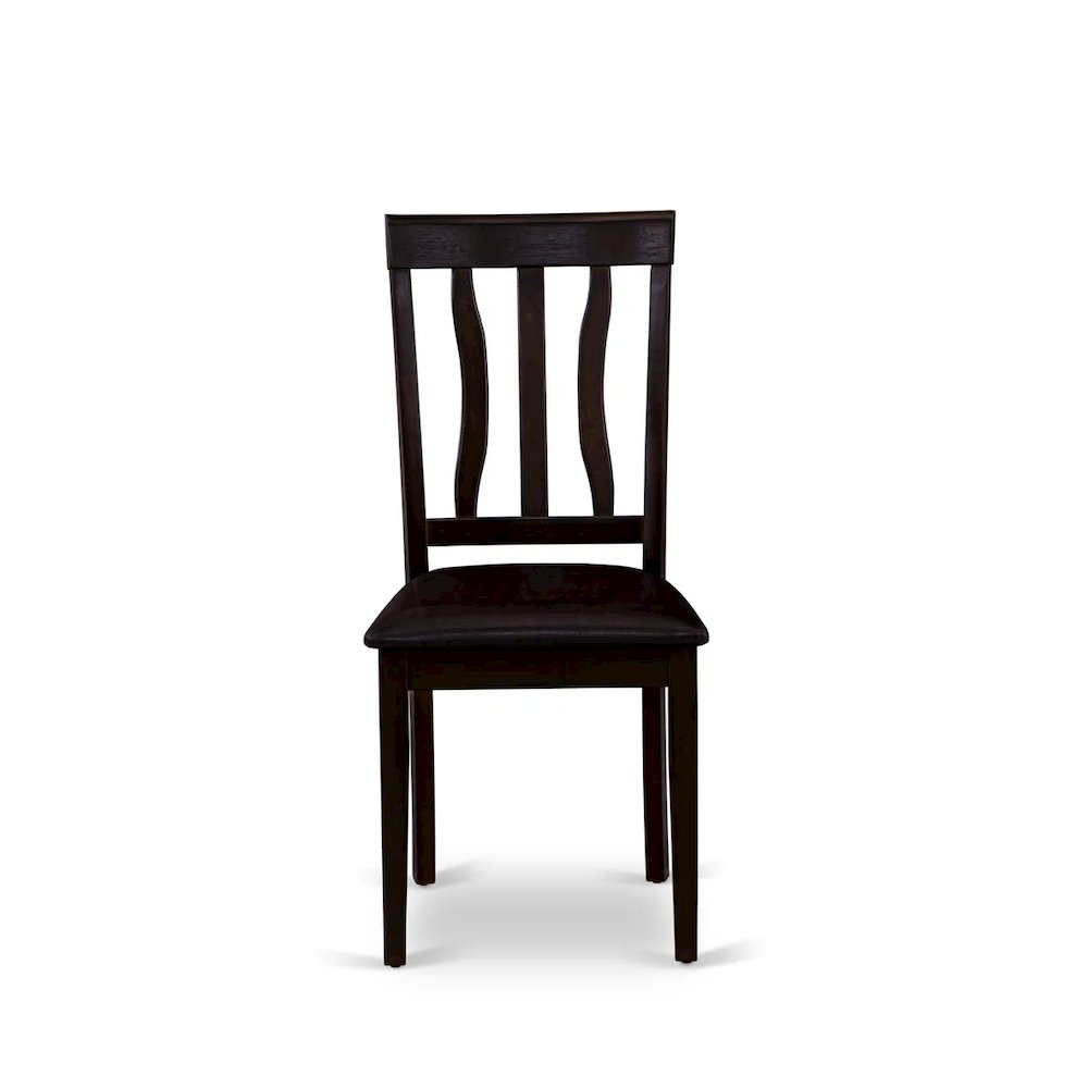 Antique Dining Chairs - Faux Leather Upholstered Wooden Chairs, Set of 2. Picture 2