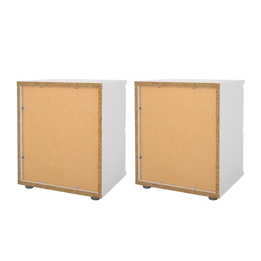 Nova 2 Drawer Nightstand - Set of 2, White. Picture 4