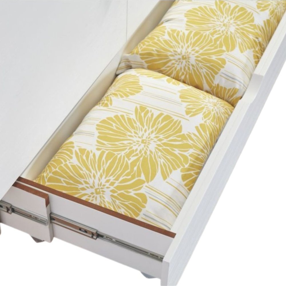 White Queen Wood Cabinet Bed with Compact Design and Usable Top Surface. Picture 6