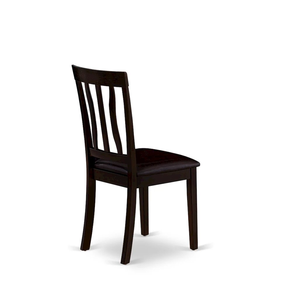 Antique Dining Chairs - Faux Leather Upholstered Wooden Chairs, Set of 2. Picture 5