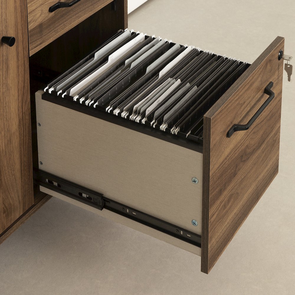 Flam Multi-Function Secretary Desk, Natural Walnut. Picture 4