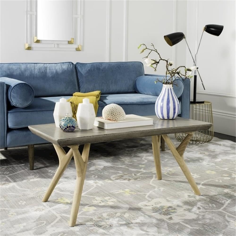 Pacey Indoor/Outdoor Modern Concrete 16.54-Inch H Coffee Table. Picture 8