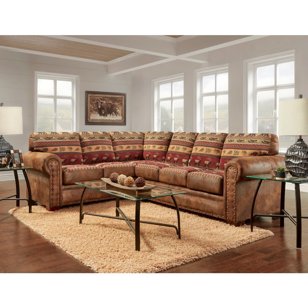 Sierra Lodge Two Piece Sectional Sofa. Picture 1