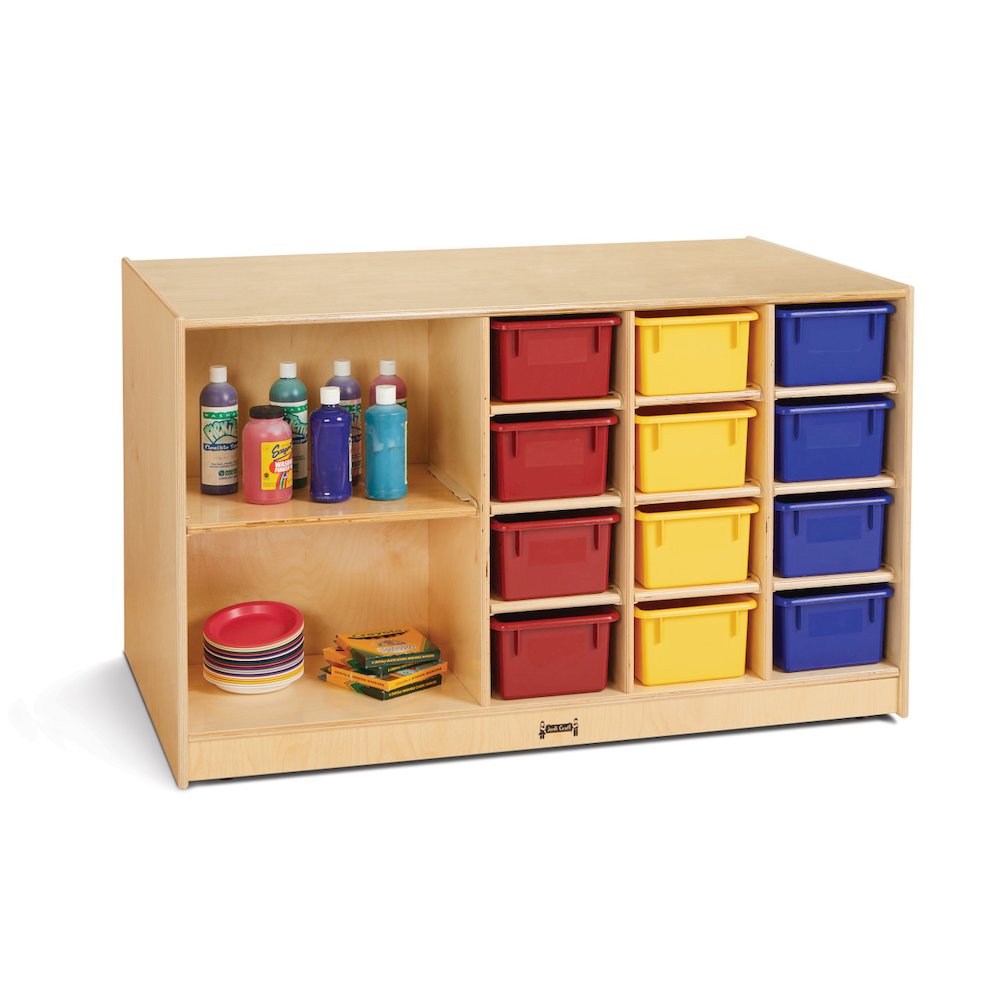 Mobile Storage Island, Clear Trays, 48w x 29d x 29-1/2h, Birch. Picture 1