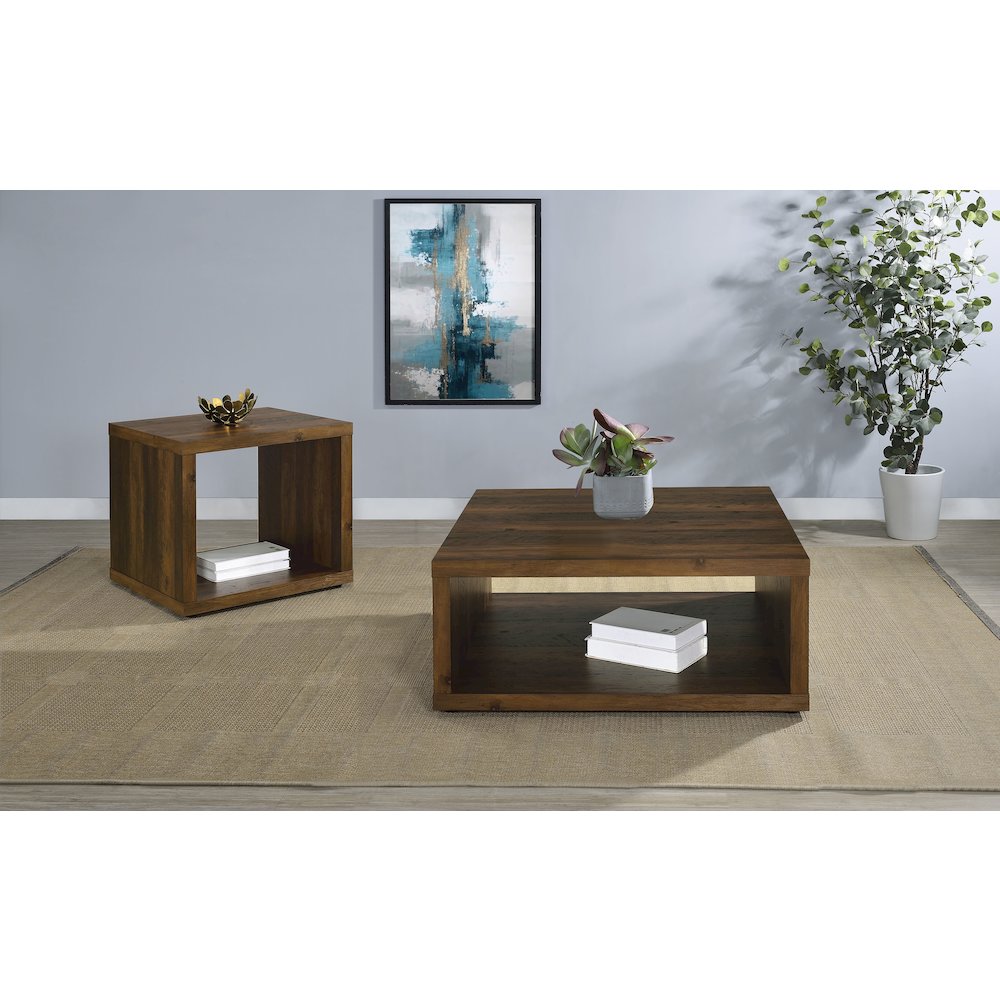 Frisco 2-piece Coffee and End Table Set Dark Pine. Picture 6