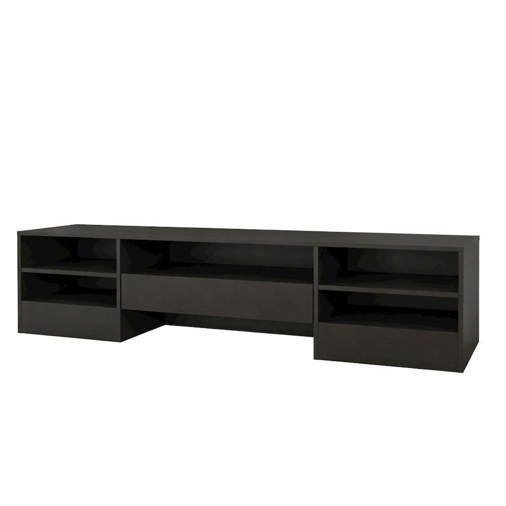 72-Inch Tv Stand With A Drawer, Black. Picture 1