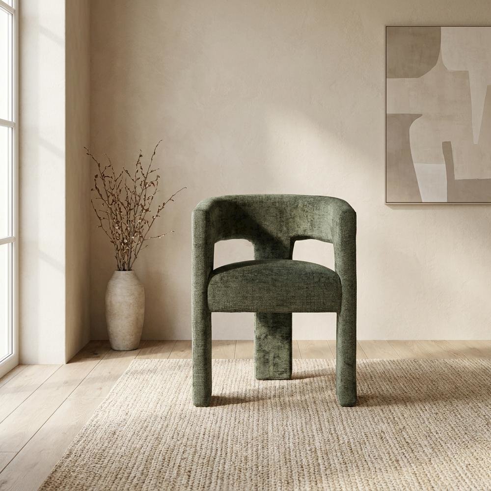 Jacquard Sculpture Accent Chair for Living Room or Bedroom, Forest. Picture 3
