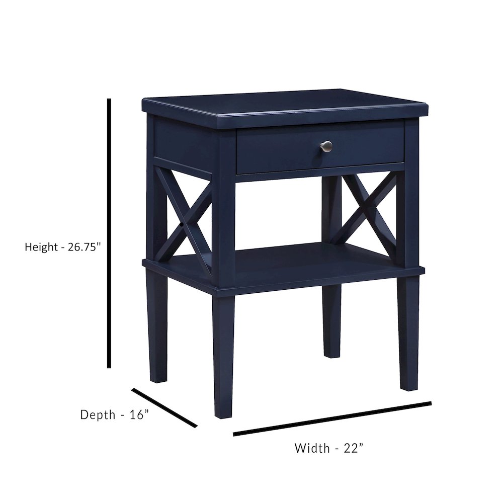 Marta Midnight Blue Nightstand. Picture 9