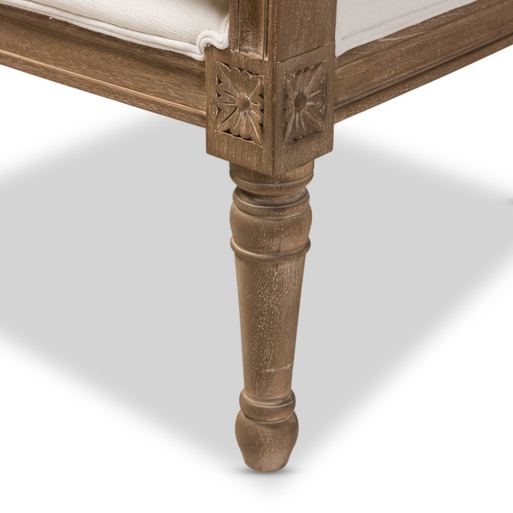 Baxton Studio Charlemagne Traditional French Accent Chair-Oak. Picture 5