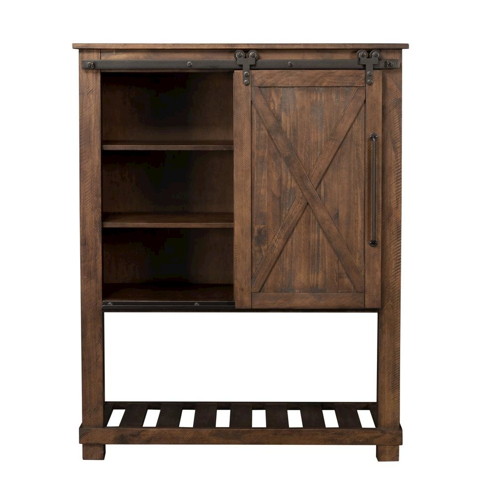 Rustic Timber Barn Door Chest - Solid Pine Bedroom Dresser, Belen Kox. Picture 1