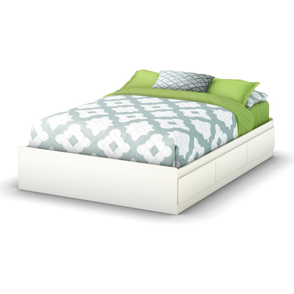 South Shore Step One Full Mates Bed (54'') with 3 Drawers, Pure White. Picture 2