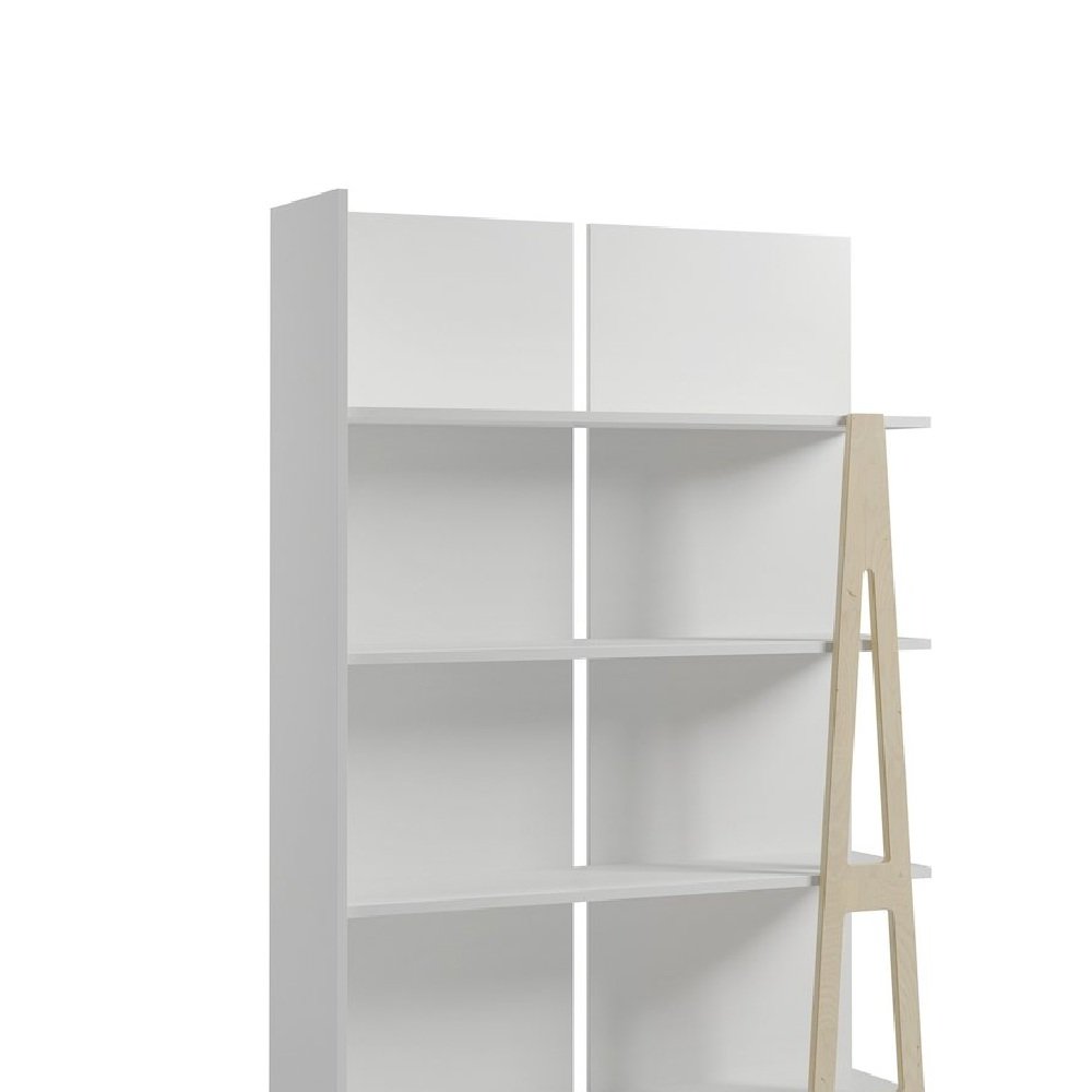 4 Tier Ladder Bookshelf, White. Picture 2