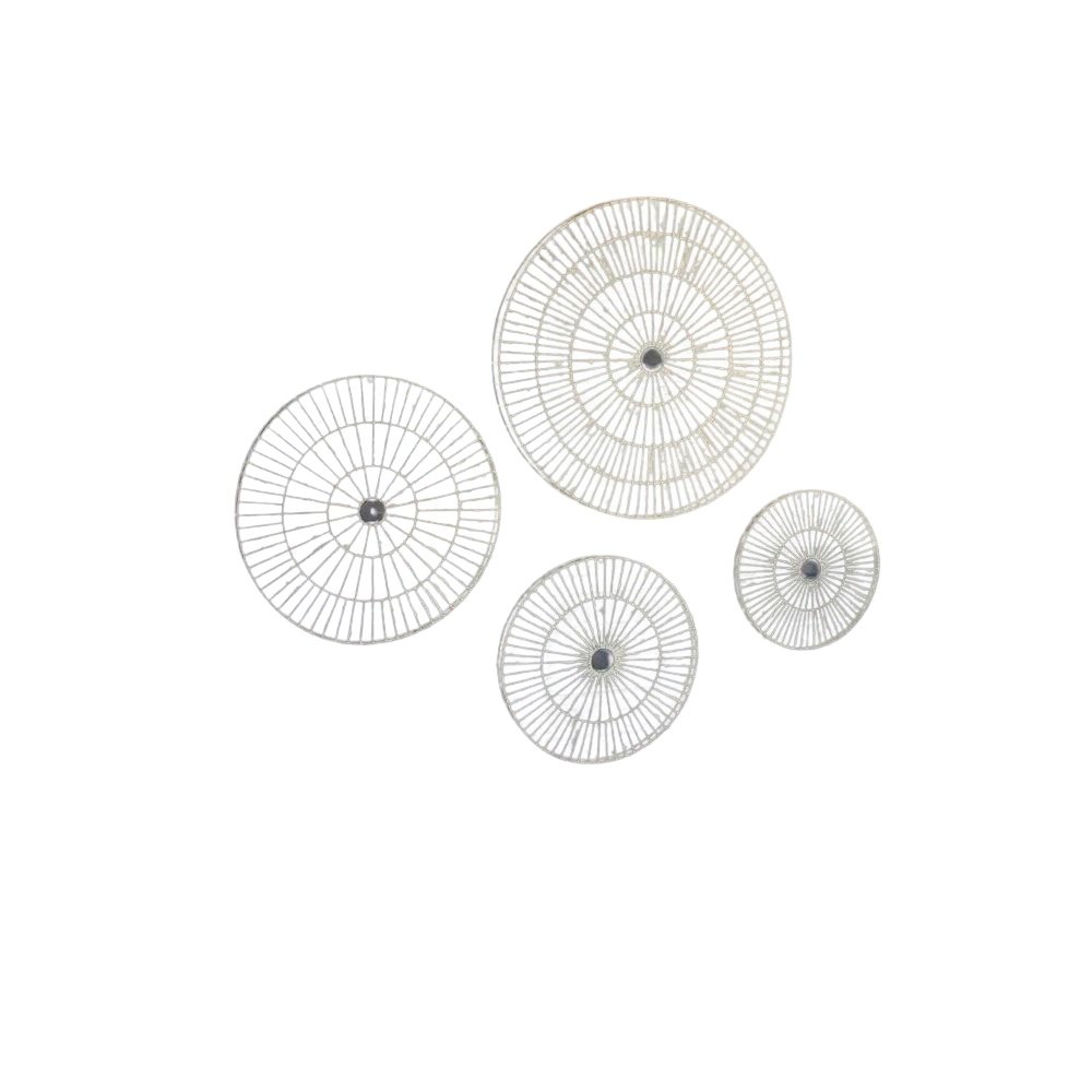 Set Of Four Hand Made Paper Discs Wall Art. Picture 1