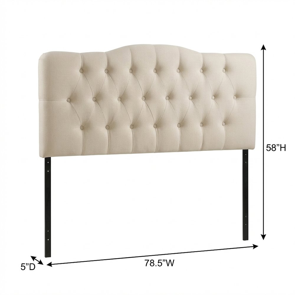 Upholstered Fabric King Headboard with Padded Design for Comfortable Support. Picture 6