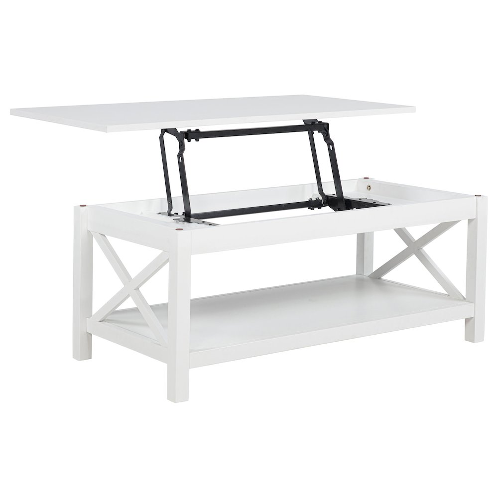 Skyview 3-piece Rectangular Lift Top Coffee Table Set White. Picture 6