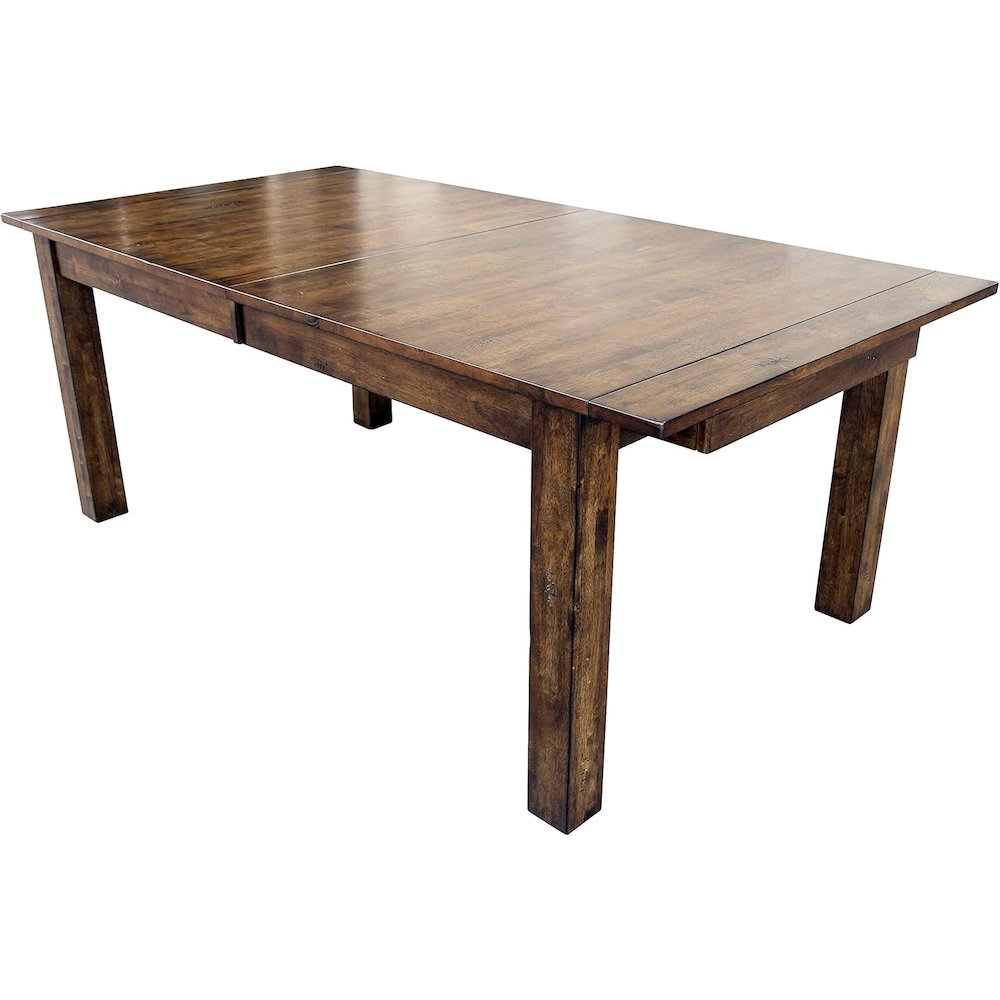 64" - 100" Dining Height Leg Table with (2) 18" Butterfly Leaves, Rustic Whiskey. Picture 1
